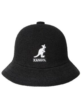 NEW Kangol Big Logo Casual Bucket Hat Black Small
